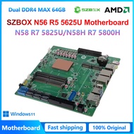 SZBOX ITX NAS Motherboard AMD R5 5625U/R7 5825U/R7 5800H DDR4 M.2 2280 SATA3.0 Fan Custom Heat Sink