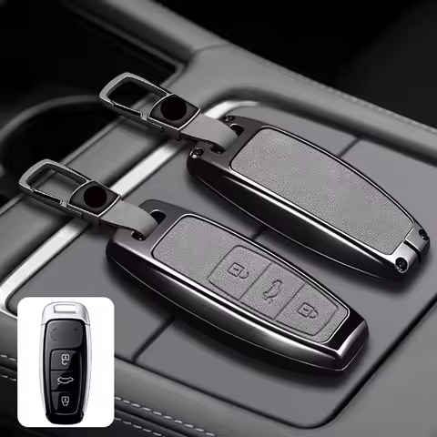 Zinc Alloy Leather Car Key Case for Audi Q8 RSQ8 A6 C8 S6 RS6 A7 S7 RS7 A3 8Y A8 D5 4N RS E-tron GT 
