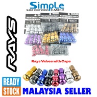 4pcs 38mm Rays Aluminium Tyre Valve Rays Caps Tubeless Tyre Valve Berwarna Rays Sport Rim Valve Colo