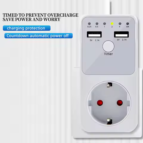 Multifunction Timer Socket 6 Hour Programmable Countdown Electronic Timer Smart Timing Outlet Time C