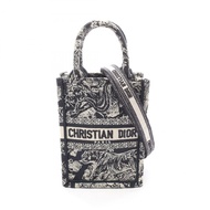 Christian Dior BOOK TOTE 迷你手機肩斜背包帆布海軍藍二手