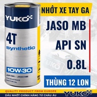 YUKO SYNTHETIC Scooter Oil 10W30 0.8L, High Quality SYNTHETIC Oil, Imported from Europe