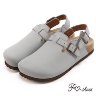 FM SHOES Full Genuine Leather Arch Decompression Nubuck Leather Steamed Bun SHOES Light Blue