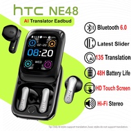 HTC NE48 AI Translator Earbud Bluetooth 6.0 Latest Slider 48H Battery Life Multi-function Touchscree