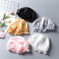 Silk Waterproof Anti-dust Shower Cap Ladies Adult Home Leisure Long Hair Turban Pullover Mulberry Si