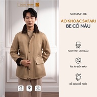 MEN'SJacket ADAM STORE SAFARI BEIGE BROWN NECK AK080 CONFIDENTLY STRONG
