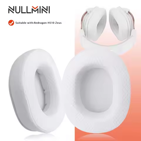 NullMini Replacement Earpads for Redragon H510 Zeus Headphones White Earmuff Earphone Sleeve Headset
