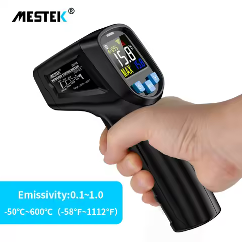 Mestek Digital Infrared Thermometer IR03B Non Contact Infrared Thermometer Pyrometer IR Laser Temper