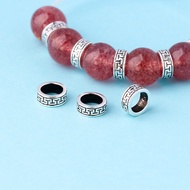 925 Sterling Silver Thai Silver Beads Retro Paper Beads Spacer Beads Spacer Bracelet Bracelet Spacer