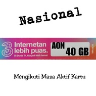 Voucher Data TRI AON 40GB Kuota Internet 3 Pulsa Paket Full Kuota Tri AON Nasional + Lokal 24 jam Ma