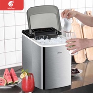 Jojotoy Mesin Es Mini Praktis yang Menghasilkan  Batu Kristal Ice Maker Machine Stainless Steel Mesin Pembuat ES Batu 15kg/Hari