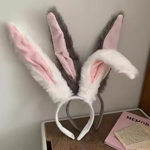Sweet Plush Rabbit Ears Headbands Cosplay Bunny Girl Photo Prop Party Headwear Cute Bunny Headband C