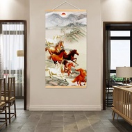 Modern Large 7 White Running Horses Canvas Painting Posters Print Wall Art Picture for Living Room B