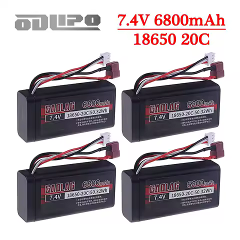 7.4V 6800mAh 20C 18650 Li-ion Battery For Wltoys 10428 12423 12428 RC Cars Trucks Backup Battery 2S 