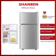 SHANBEN Two doors small 4.8Cu ft refrigerator chilled frozen home dormitory office rental apartment