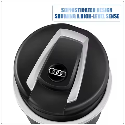 1pcs Car Ashtray Cigar Ash Tray Coin Storage Cup Led light Valve Cap For Audi SLine Q3 TT Q7 RS C5 C