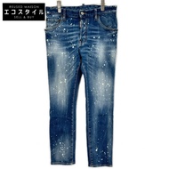 Dsquared2 S71LB1391 靛藍色印花滑板牛仔褲，50碼 [二手]
