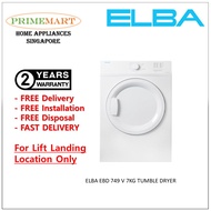 ELBA EBD 749 V 7KG TUMBLE DRYER - 2 YEARS WARRANTY