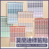 Morandi Label Stickers [Taiwan Shipment] Dot Retro Sealing Gradient Digital Symbol Handbook s56