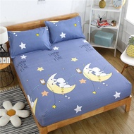 Cute Printing Bedsheet Non-slip Kids Fixed Bed Cover Single/Queen/King Size/120×200cm/150×200cm/180×200cm Suitable Mattress(Depth) 24cm Not Included Pollowcase