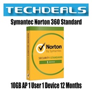 Symantec Norton 360 Standard 10GB AP 1 User 1 Device 12 Months [ No disc | License key only ]
