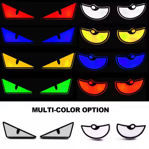 2PCS Motorcycle LED Devil's Eyes Lights Demon Eyes Headlight Motorcycle Mini Projector Lens Lamp Car