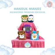 BK Baby Bath Towel with 3D Embossed Doll Character Motif, Premium Microfiber Material 50x100