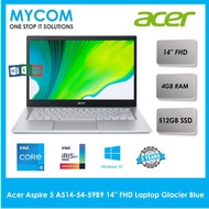 Acer Aspire 5 A514-54-59B9 14'' FHD Laptop Glacier Blue (i5-1135G7, 4GB, 512GB SSD, Iris Xe, W10, HS