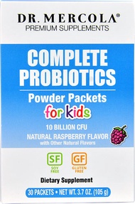 Dr. Mercola Complete Probiotics Powder Packets for Kids Natural Raspberry - 10 billion CFU - 30 Packets