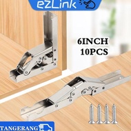 10 PCS Engsel Lipat 90 Derajat 6 Inch Engsel Bawah Pintu Lipat Bahan Baja Canai Dingin