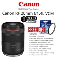 CANON RF 20MM F/1.4L VCM LENS ULTRA WIDE ANGLE CANON 20MM RF MOUNT LENS FULL FRAME FORMAT WIDE ANGLE