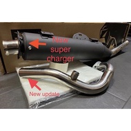 CJ IPOH EXHAUST PIPE SUPER CHARGER Y15ZR 35x38 silencer 53mm (FREE FIBER)