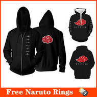 Anime Naruto Akatsuki Sasuke Itachi Uchiha Obito Zip Up New Hoodies Sweatshirts 2021