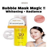 MENOKIN Bubble Mask 95ml – 30 Second Quick Brightening & Radiance Face Mask | Whitening Glow | K-Bea