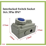 IP67 16Amp 3Pin  Interlock Socket with Switch