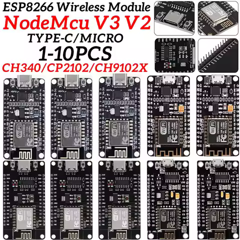 ESP8266 Wireless Module CH340/CP2102/CH9102X NodeMcu V3 V2 Lua WIFI Internet of Things Development B
