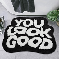 【AiBi Home】-You Look Good Bath Mat Cute Bathroom Rugs for Bathroom Decor Kitchen Living Room