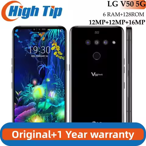 Unlocked Original LG V50 V500N V450PM ThinQ 5G LTE NFC Cell Phone 6.4' 6GB+128GB Dual Front Triple 3