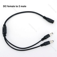 40cm DC 12v 1 Female to 2 Male Splitter 2 way Plug connector Cable 5.5mm*2.1mm DC Power  Supply jack