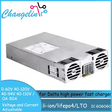 for Delta 10V to 120V 50A 30A Lithium Battery Charger Lifepo4 Li-ion Fast Current Voltage Adjustable
