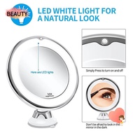 BEAUTY 10X Makeup Mirror Magnifying LED Light 360° Rotation Cosmetic Mirror