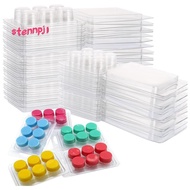 150 Pack Wax Melt Clamshells Molds, 6-Cavity Clear Empty Plastic Round Shape Square Wax Melt Contain