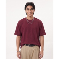 DAPPER | Textured Maroon Oversized T-Shirt - 6715TRHO