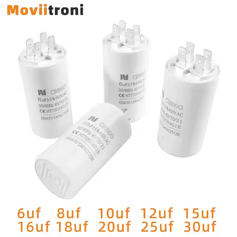 CBB60 Capacitor 450VAC Double Insert 50/60hz Electric Replacement Start Run Capacitor For Air Compre