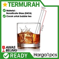 Sedotan boba KACA beling glass Straw Bubble Tea Sedotan clear Besar