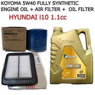 HYUNDAI i10 1.1 AIR FILTER + OIL FILTER + KOYOMA 5W40 FULLY SYNTHETIC ENGINE OIL