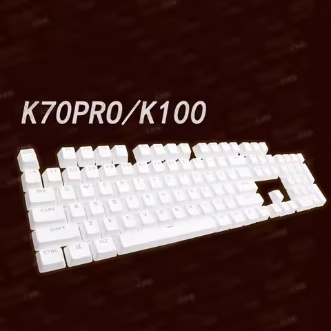 1 Set Replacement White PBT Key Caps For Corsair K70 Pro / K100 Backlit Translucent Keycap US Versio