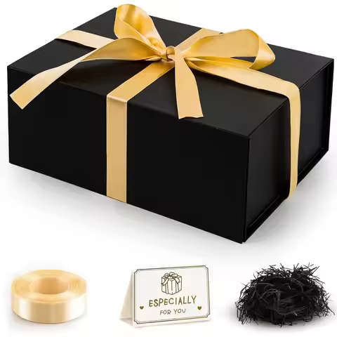 Gift Box 9.05x6.7x2.7" Gift Boxes with Closure Lids for Presents Groomsman Proposal Box Large Magnet