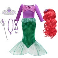Kids Mermaid Costume Girl Cosplay Ariel Princess Dress Birthday Party Dress Up