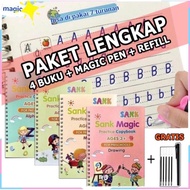 SANK Magic Practice Book 1 SET OF 4 Sank Magic Books Children's Learning Book + Pen